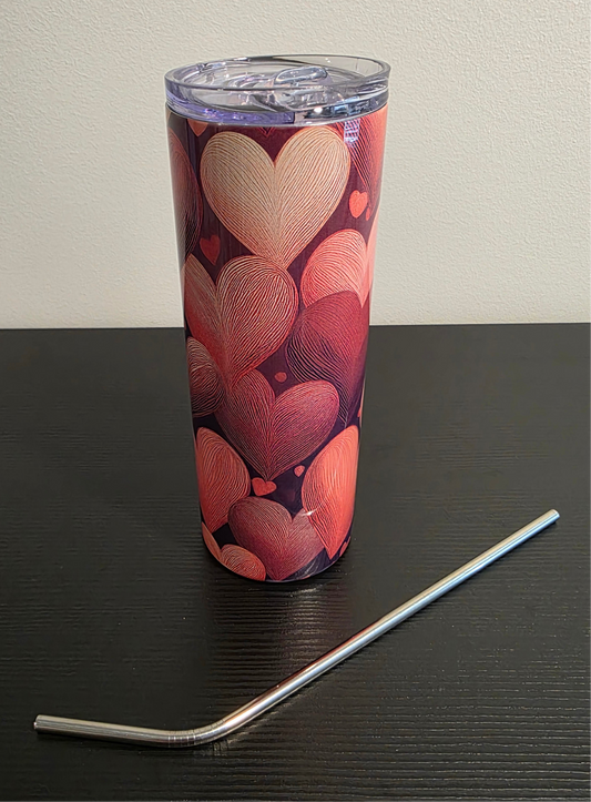 Pink & Red Hearts 20 oz. Tumbler